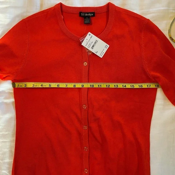 NWT ByDesign Cardigan, button-up, crew-neck, size S - Picture 6 of 6